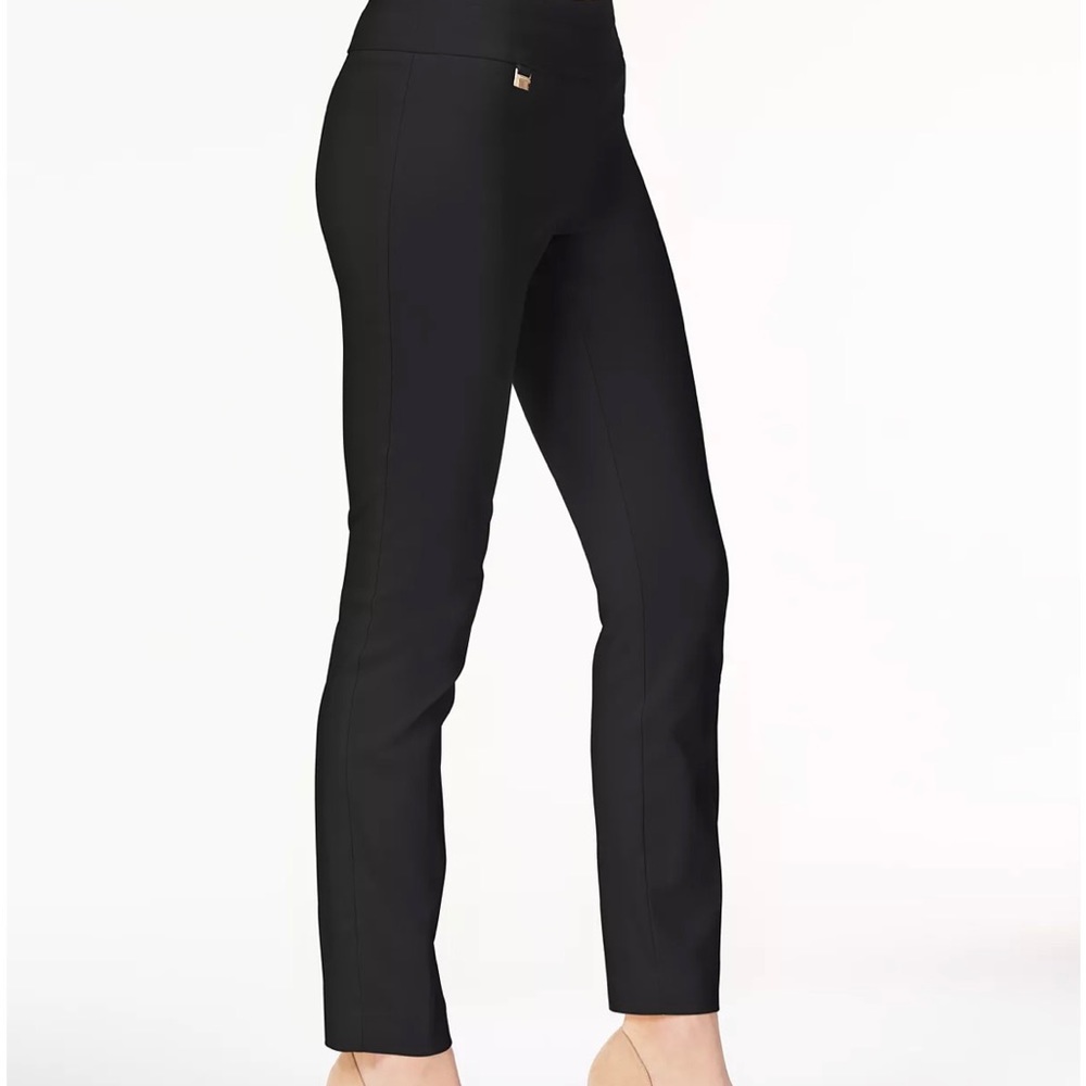 Alfani Petite Tummy-Control Pull-On Skinny Pants 4P Black